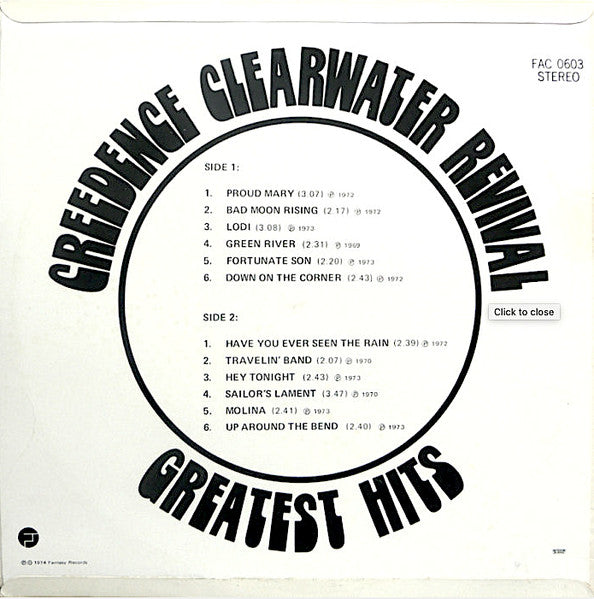 Creedence Clearwater Revival : Greatest Hits (LP, Comp)