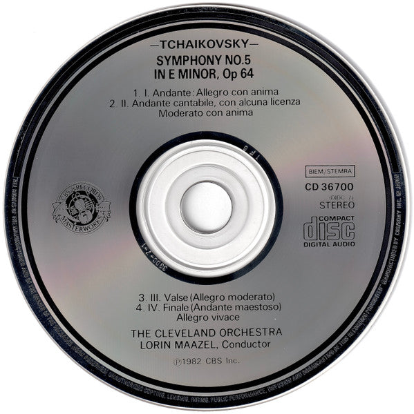 Pyotr Ilyich Tchaikovsky, Lorin Maazel, The Cleveland Orchestra : Tchaikovsky Symphony No. 5 In E Minor, Op.  (CD, Album, RE)