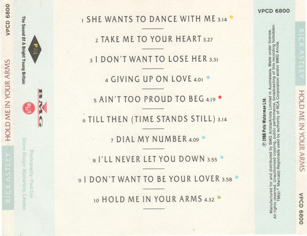 Rick Astley : Hold Me In Your Arms (CD, Album)