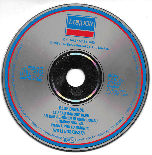 Wiener Philharmoniker, Willi Boskovsky : Blue Danube • Strauss Festival (CD, Comp)
