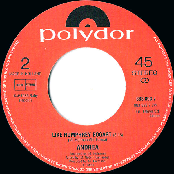 Andrea (4) : Casablanca (Like Humphrey Bogart) (7", Single)
