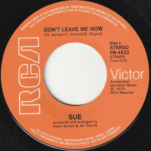 Sue Chaloner : Tip For The Top / Don't Leave Me Now (7", Single)