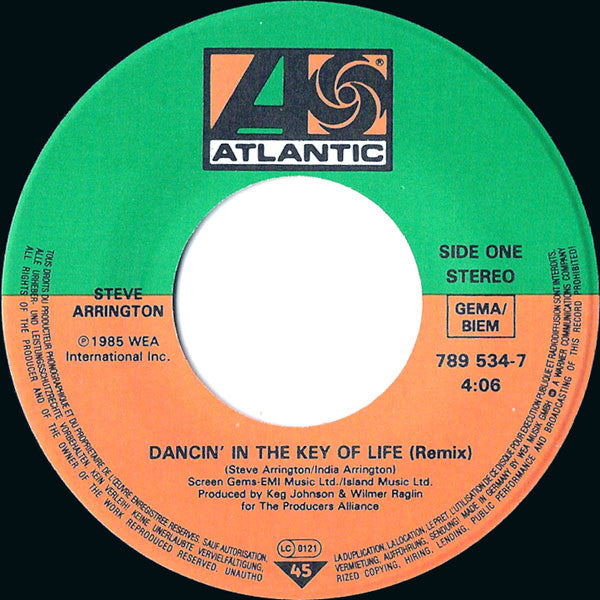 Steve Arrington : Dancin' In The Key Of Life (7", Single)