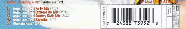 Anton Feat. DJ Ötzi : Anton Aus Tirol (CD, Maxi)