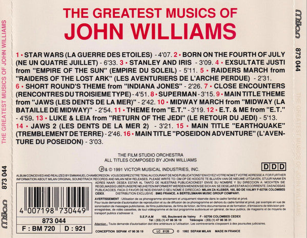 The Film Studio Orchestra : The Greatest Musics Of John Williams Star Wars - Born On The Fourth Of July (CD, Comp)