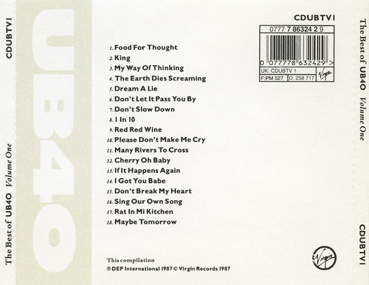 UB40 : The Best Of UB40 - Volume One (CD, Comp, RE)