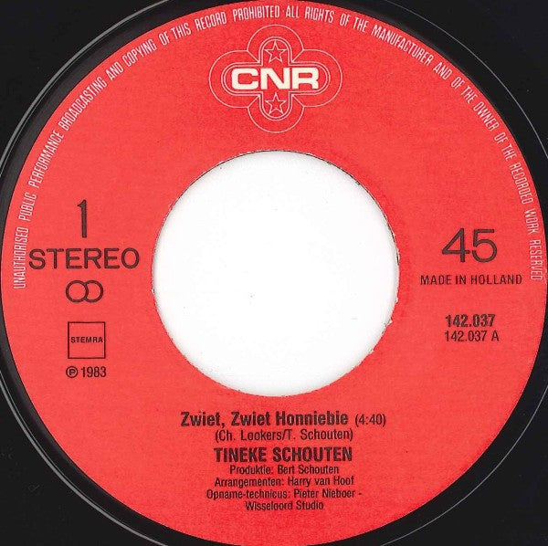 Tineke Schouten : Zzzwiet, Zwiet Honniebie (7", Single)