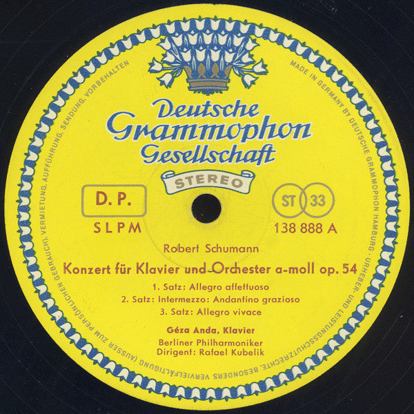 Robert Schumann ∙ Edvard Grieg, Géza Anda ∙ Rafael Kubelik, Berliner Philharmoniker : Klavierkonzerte In A-moll · Piano Concertos In A Minor (LP, RE)