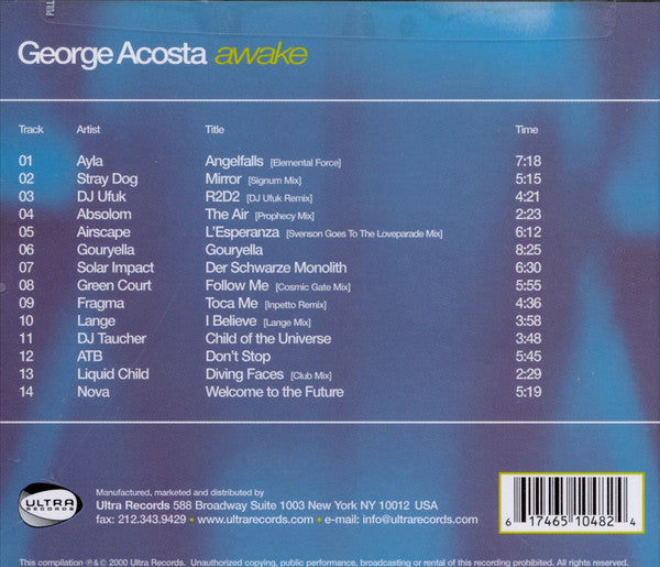 George Acosta : Awake (CD, Comp, Mixed)