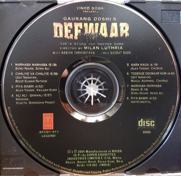 Aadesh Shrivastava, Nusrat Badr : Deewaar Let's Bring Our Heroes Home (CD)