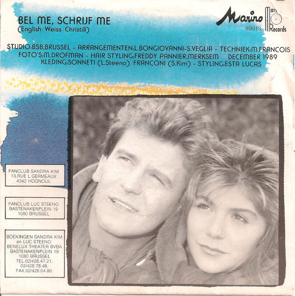 Luc Steeno & Sandra Kim : Bel Me, Schrijf Me (7", Single)
