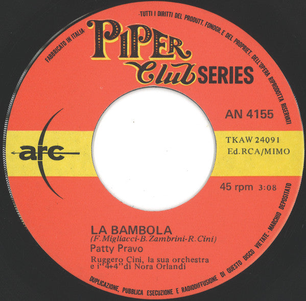 Patty Pravo : La Bambola / Se C'È L'Amore (7", Single, Mono)