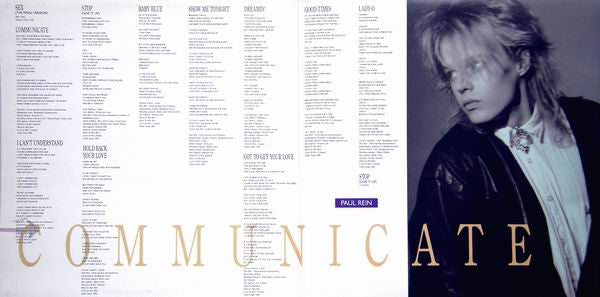 Paul Rein : Communicate (LP, Album, Gat)