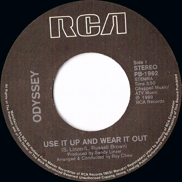 Odyssey (2) : Use It Up And Wear It Out (7", Single)