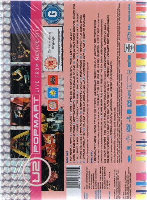 U2 : Popmart Live From Mexico City (DVD-V, Multichannel, PAL + DVD-V, PAL + Box, Ltd)