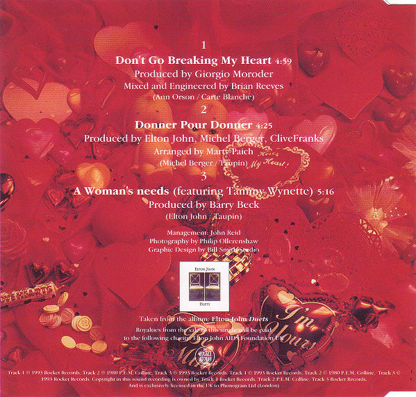 Elton John & RuPaul : Don't Go Breaking My Heart (CD, Maxi)