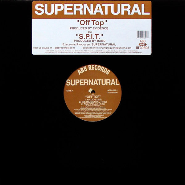 Supernatural (2) : Off Top / S.P.I.T. (12")