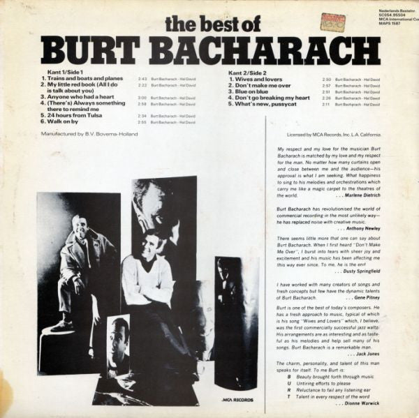 Burt Bacharach : The Best Of Burt Bacharach (LP, Comp)