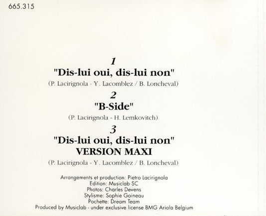 Helena Lemkovitch : Dis-Lui Oui, Dis-Lui Non (CD, Maxi)