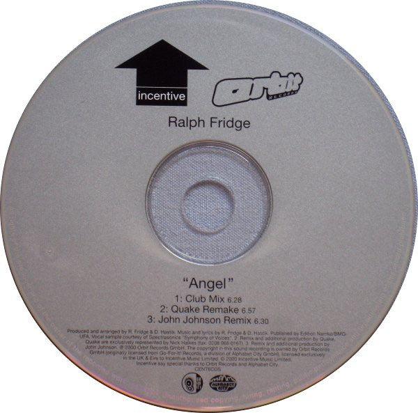Ralph Fridge : Angel (Mixes By Quake & John Johnson) (CD, Single)