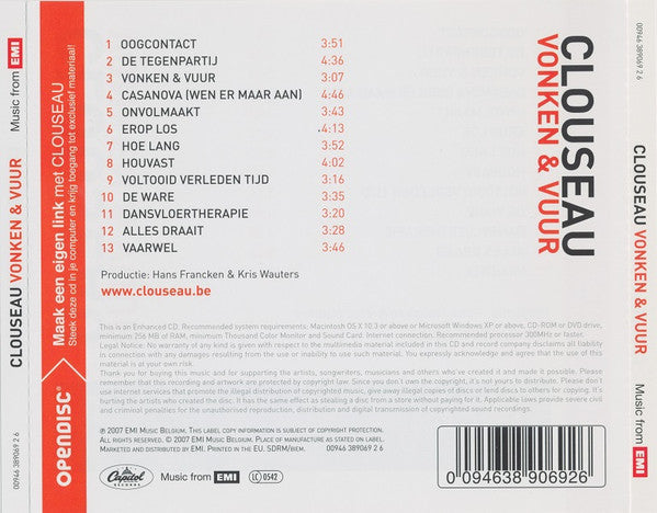 Clouseau : Vonken & Vuur (CD, Album, Enh)