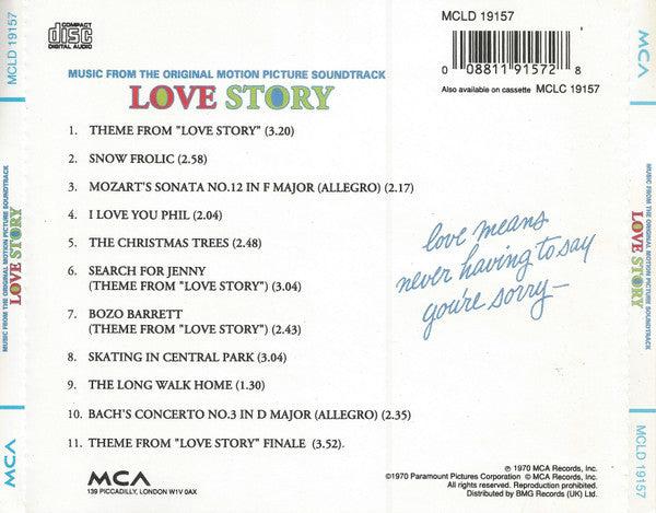 Francis Lai : Love Story - Music From The Original Soundtrack (CD, Album, RE)