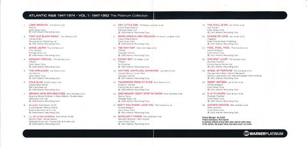 Various : Atlantic R&B 1947-1974  -  Volume 1: 1947-1952 (CD, Comp)