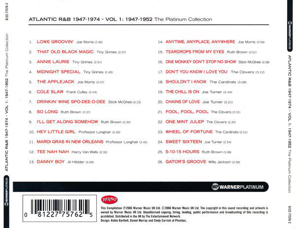 Various : Atlantic R&B 1947-1974  -  Volume 1: 1947-1952 (CD, Comp)