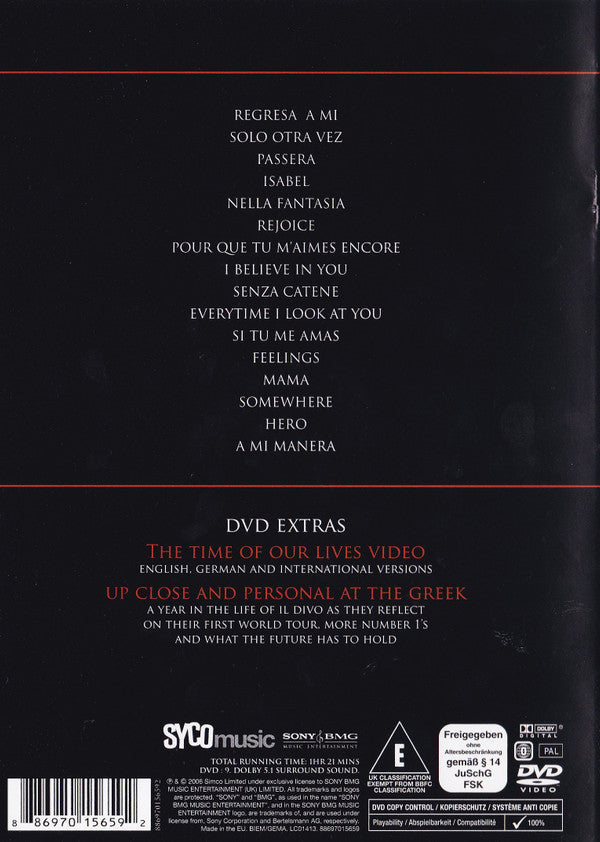 Il Divo : Live At The Greek Theatre (DVD-V, Copy Prot., PAL)