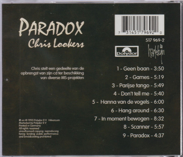 Chris Lookers : Paradox (CD, Album)