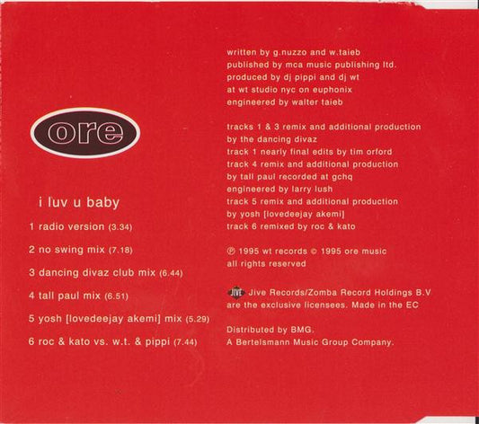 The Original : I Luv U Baby (CD, Maxi)