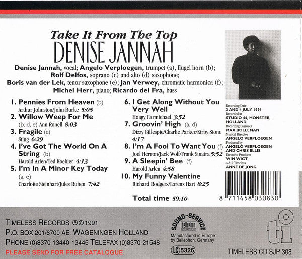 Denise Jannah : Take It From The Top (CD, Album)