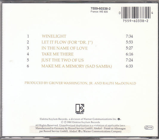 Grover Washington, Jr. : Winelight (CD, Album, RE)