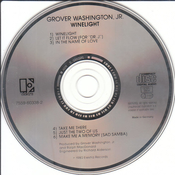 Grover Washington, Jr. : Winelight (CD, Album, RE)