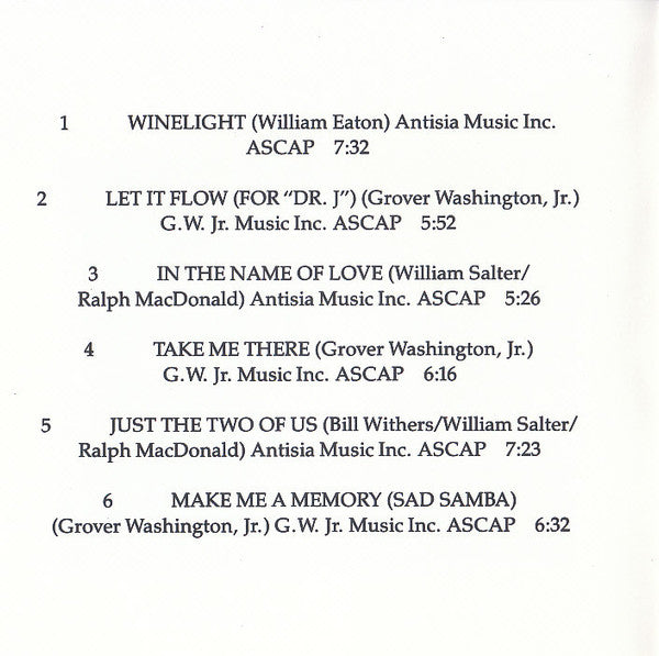 Grover Washington, Jr. : Winelight (CD, Album, RE)