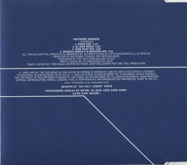 Southside Spinners : Luvstruck (CD, Single)