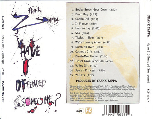 Frank Zappa : Have I Offended Someone? (CD, Comp, DAD)
