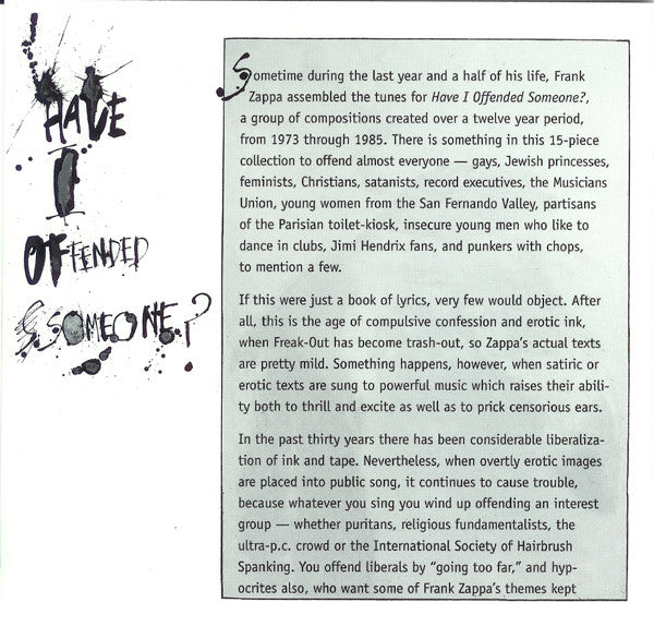 Frank Zappa : Have I Offended Someone? (CD, Comp, DAD)