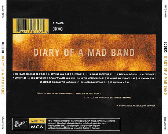 Jodeci : Diary Of A Mad Band (CD, Album)