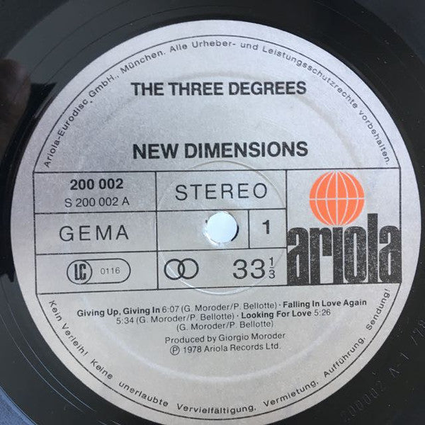 The Three Degrees : New Dimensions (LP, Album, Gat)