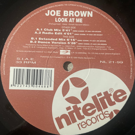 Joe Brown (4) : Look At Me (12")