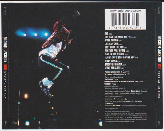 Michael Jackson : Bad (CD, Album, RE, RM, S/Edition)
