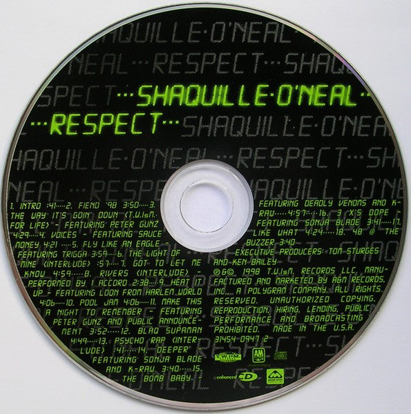Shaquille O'Neal : Respect (CD, Album, Enh)
