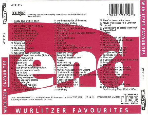 Various : Wurlitzer Favourites (CD, Album)