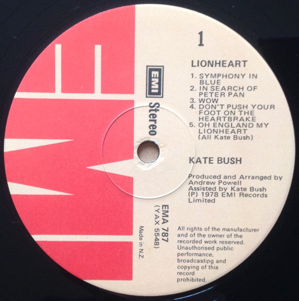 Kate Bush : Lionheart (LP, Album, Gat)