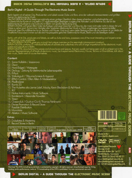 Various : Berlin Digital - A Guide Through The Electronic Music Scene (DVD, NTSC, PAL)