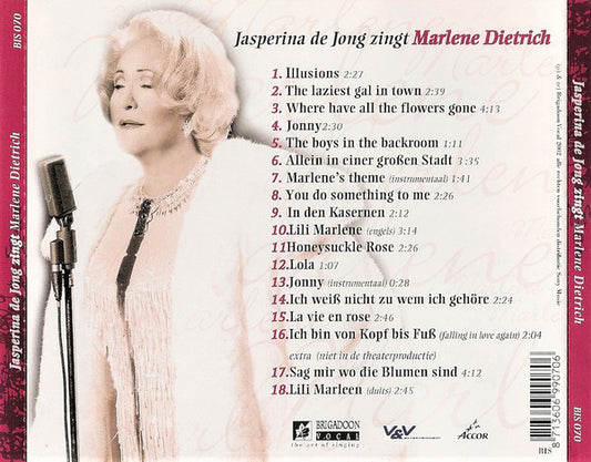 Jasperina De Jong : Zingt Marlène Dietrich (CD, Album)