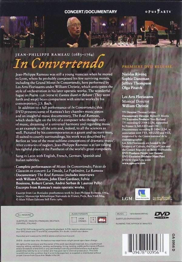 Jean-Philippe Rameau, Nicolas Rivenq, Sophie Daneman, Jeffrey Thompson, Olga Pitarch, Les Arts Florissants, William Christie : In Convertendo (DVD-V, NTSC)