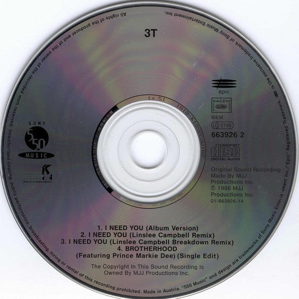 3T : I Need You (CD, Maxi)