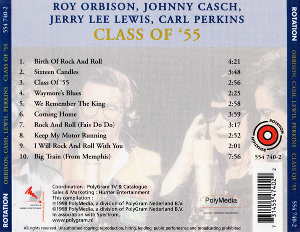Roy Orbison, Johnny Cash, Jerry Lee Lewis, Carl Perkins : Class Of '55 (CD, Album)